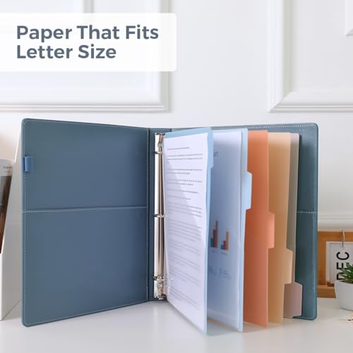 Blue SKYDUE 3-Ring Binder with Clipboard & Dividers - Letter Size, 1 Inch