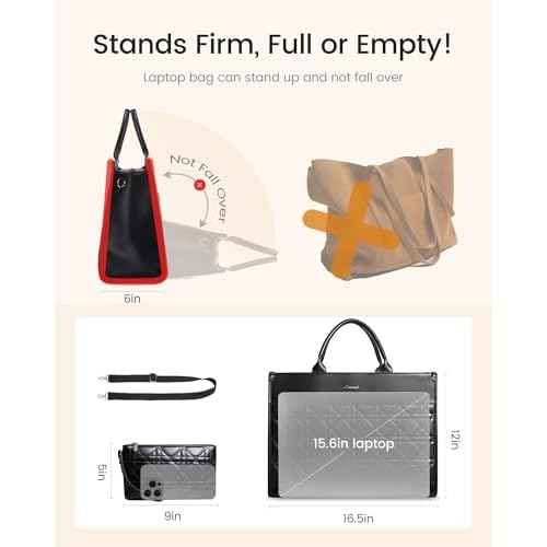 LOVEVOOK Laptop Tote Bag for Women,Waterproof Leather Work Bag for Teacher,Business Office Work Bag Briefcase,Gifts for Women