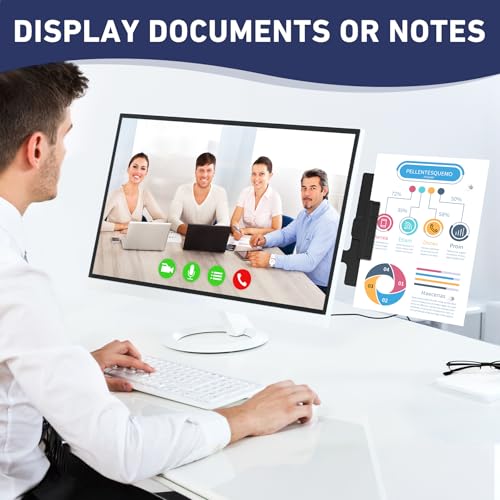 Adjustable Monitor Document Clip Holder for Laptops & Desks, Holds Up to 10 Sheets