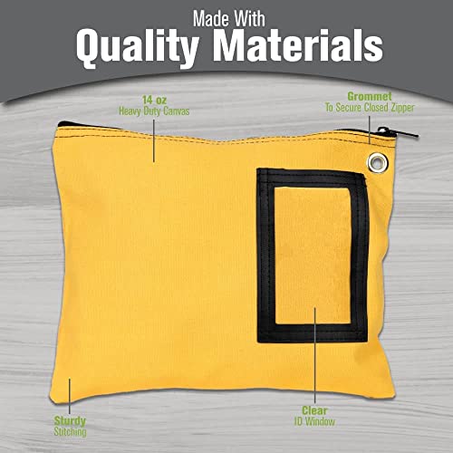 12” x 9” Yellow Canvas Interoffice Mailer Bag with Grommet Locking Closure