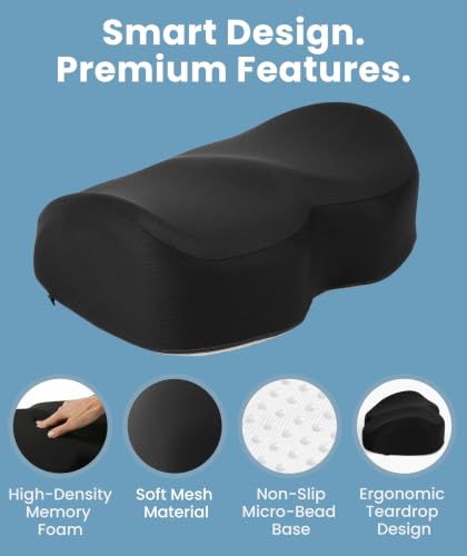 Everlasting Comfort Black Large Memory Foam Foot Rest for Under Desk Office & Gaming