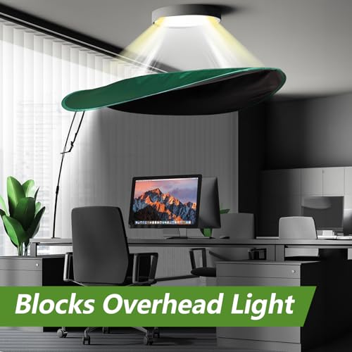Green 55-Inch Adjustable Office Desk Shade for Overhead Light Glare (CKAGF) - Fits 55IN