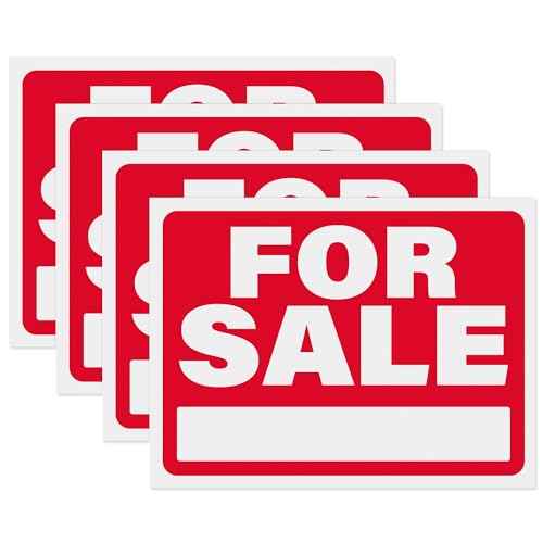 4pk For Sale Signs for Car, Vehicles, Boat, Trailer. Waterproof PVC Plastic, 12" x 9"