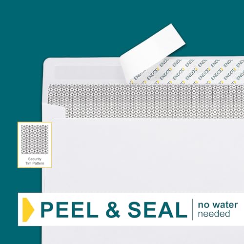 EnDoc 500 Pack #8 Double Window Business Envelopes Self Seal for Checks