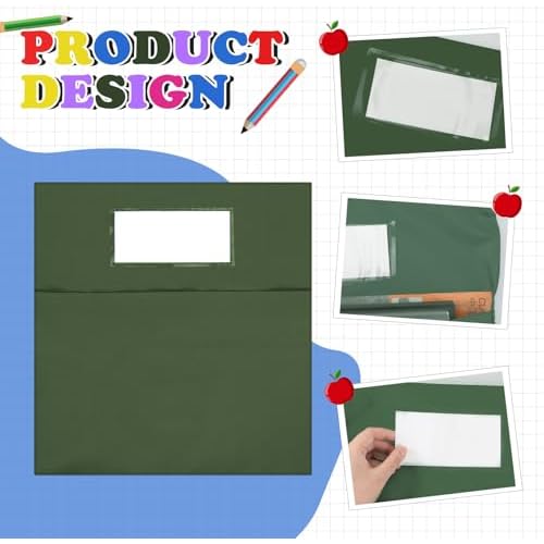 Sanwuta 24 Pack Classroom Chair Pockets, 15 x 17 Inch Book Storage Bags for Chair with Name Slot Students Chairback Pockets for Kindergarten Primary School Home(Multicolor)