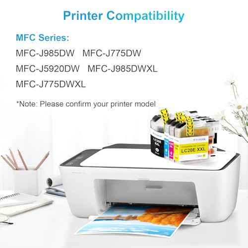 Compatible LC20E XXL Ink Cartridge Replacement for Brother LC20E XXL LC20EXXL High Yield Ink Cartridges for MFC-J5920DW MFC-J775DW MFC-J775DW XL MFC-J985DW MFC-J985DW XL Printer (4 Pack)