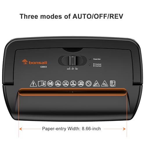 Bonsaii Black 10-Sheet Heavy Duty Cross Cut Paper Shredder for Home & Office