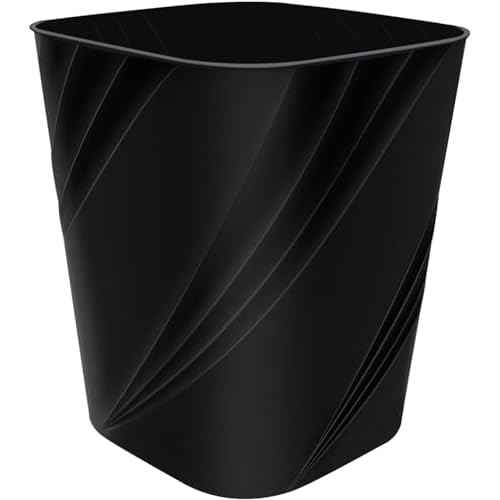 DAJITRE Small Plastic Trash Can Wastebasket Recycling Bin for Bathroom, Dorm, Bedroom£¬Home Office, Garbage Can for Bedroom, Kids Room (1, Black)