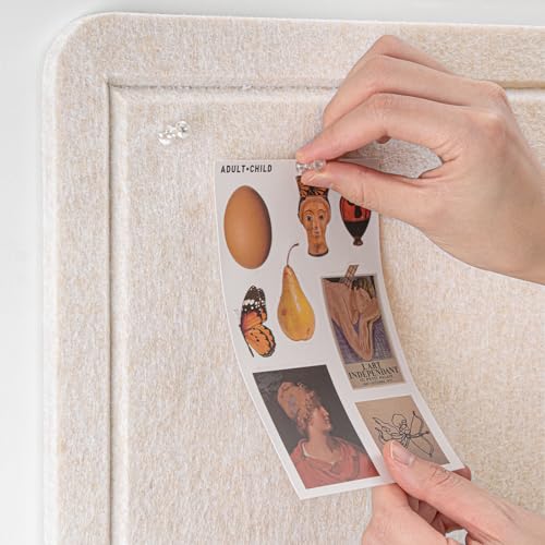 Oatmeal Felt Bulletin Board 17.7 x 23.6 inches - Modern Pin Board for Home & Office