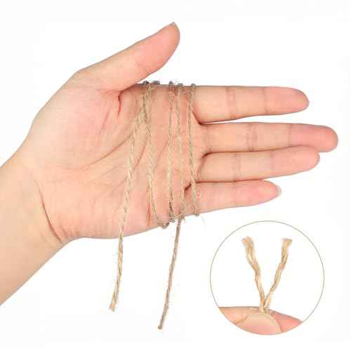 KINGLAKE Natural Jute Twine String - 1.5mm Twine String for Crafts 328 Feet 2 Ply Jute Rope for Gift Wrapping Christmas Packing Arts Decoration Wedding Gardening