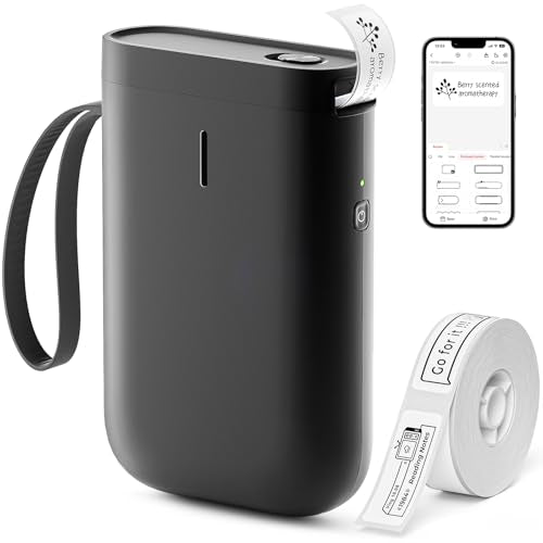 NIIMBOT Label Maker Machine D11 Label Printer Portable Wireless Connection Multiple Templates Available for Phone Easy to Use Office Home Organization USB Rechargeable