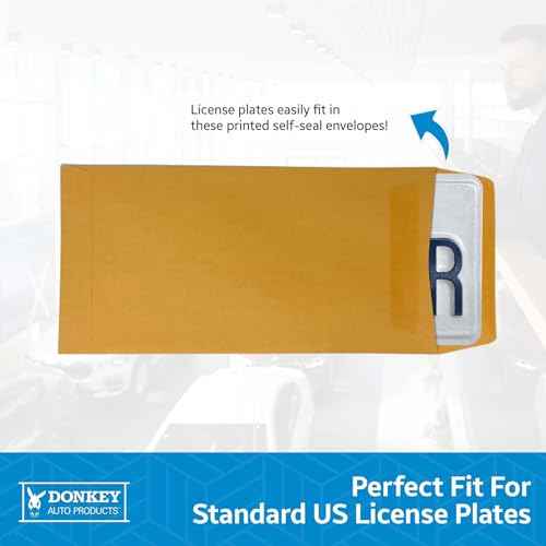 Pre-Printed License Plate Envelopes - Self Seal - (100 per Box)