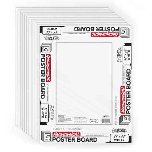 ArtSkills 11¡± x 14¡± Poster Board, Heavyweight White Poster Boards for Vision Boards, School Projects, Presentations, Arts and Crafts, 12-Pack