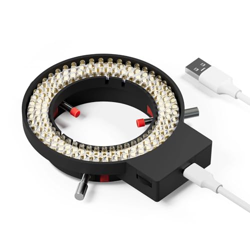 144 LED Ring Light for Microscope & Camera - Adjustable Brightness