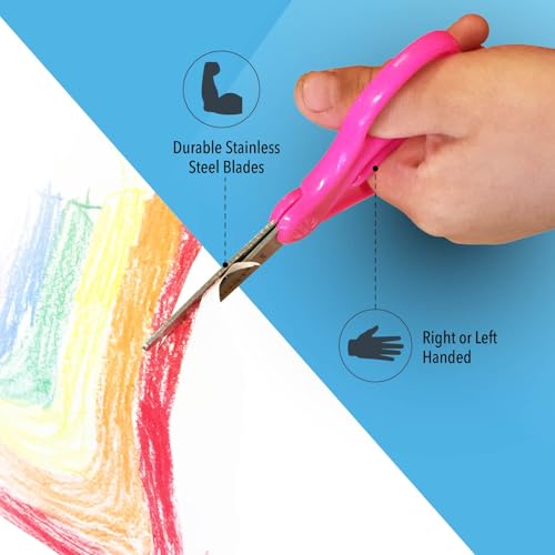 Westcott 12-Pack Kids Safety Scissors - 5-Inch Pointed Childrens Craft & School Shears