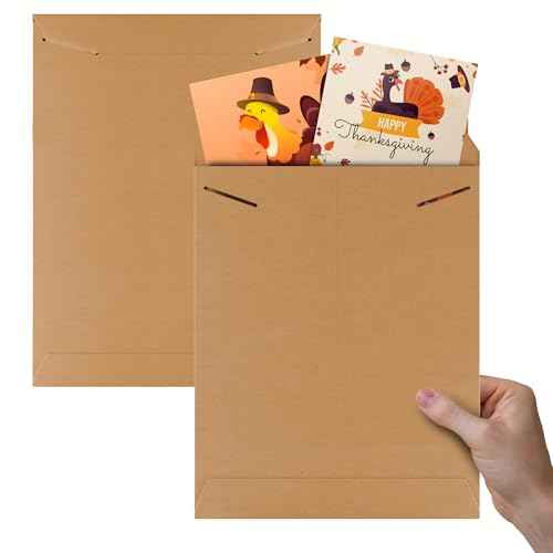 APQ Tab Lock Rigid Mailers 18 x 24 Inches. Pack of 5 Brown Double Wall Cardboard Envelope Mailers. Sturdy Stay Flat Mailers for Photos, Documents, and Artworks. Shipping Photo Mailer Envelopes
