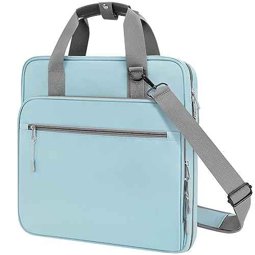 3 Ring 2 Inch Zipper Binder, 500 Sheet Capacity Binder with Zipper for Girl and Boy, Compatible with 13-Inch MacBook, Handle and Shoulder Strap Included (Blue)