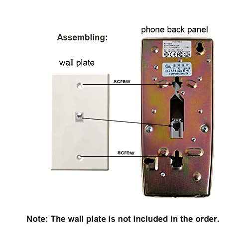 TelPal Red Wall Phone, Analog Corded Wall Mounted Phone with Loud Traditional Bell, Classic Landline Phones Wall Mount with Handset Volume Control- Wall Mount Jack Required