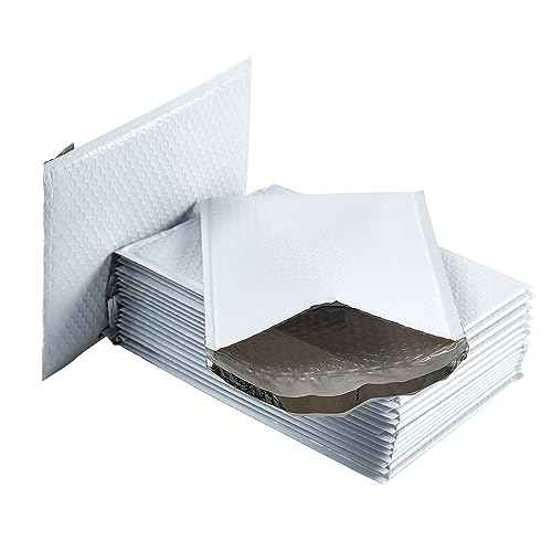 Poly Bubble Mailers, 8.5 x 11 Inch Bubble Lined Poly Mailer Bag for Shipping and Packing, Tear-proof, Water-resistant and Lightweight Envelopes. (100)
