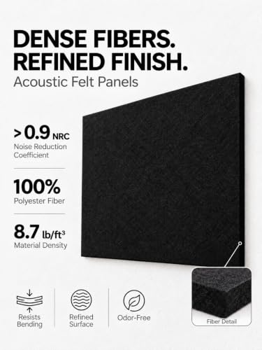 Black Felt Bulletin Board 48x36 Inches | Modular Wall Display 12 Pack