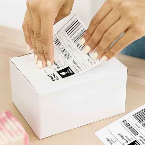 4" x 6?" Direct Thermal Label, 1800 Labels/4 Rolls (450 Labels per Roll), Self-Adhesive, Compatible with Zebra, MUNBYN, Rollo & More