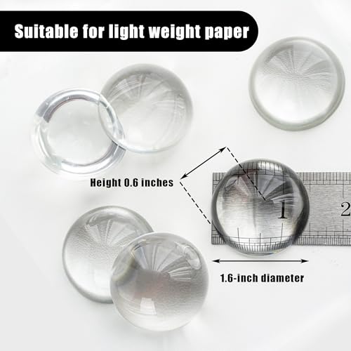 6 Pack 1.6 Inch Crystal Dome Magnifying Paperweights for Outdoor Events, Reading & Decor