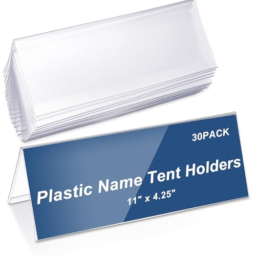 30 Pieces Acrylic Desk Name Plates 11 x 4.25 Inches for Meetings and Office