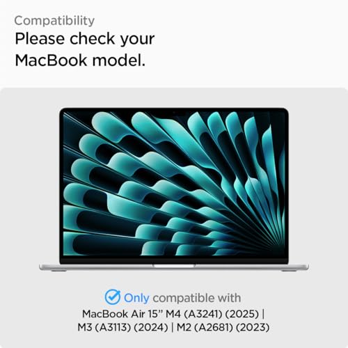Spigen for MacBook Air 15 inch Case M4 (2025), MacBook Air 15 inch M3/M2 (2024-2022), Thin Fit Transparent Protective Hard Shell Case Cover, A3241 A3114 A2941, Crystal Clear