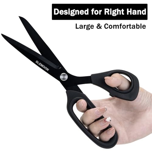 10-Inch Heavy Duty All-Purpose Scissors Black - Ergonomic Office & Craft Cutting Tool