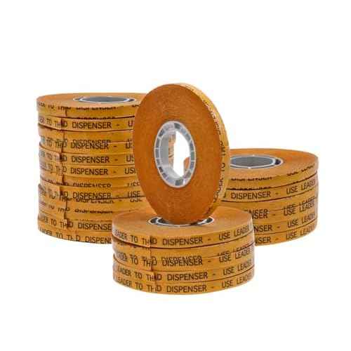 WOD General Purpose ATG Tape for Pink Glider, 1/4 inch x 36 yds. (Set of 24 Rolls) Adhesive Transfer Tape Refill Rolls Clear Adhesive on Gold Liner (Acid Free) RWATG20