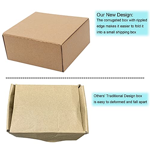 YOUNGKEE 6x4x3 Inch 10 Pack Small Shipping Boxes Corrugated Recyclable Packaging