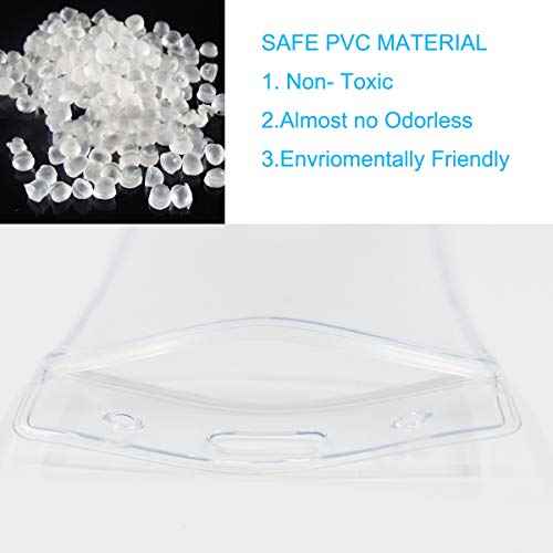 10 Pcs Vertical ID Badge Holders Sealable Waterproof Clear Plastic Holder, Fits RFID/Proximity/Badge Swipe Cards or Credit Card (10)