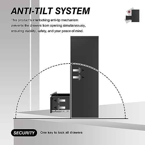 4 Drawer File Cabinet with Lock, Metal Filing Cabinets, Vertical Small Filing Cabinet Steel Lockable Storage Cabinets for Home Office to Organization Hanging Letter/Legal/F4/A4