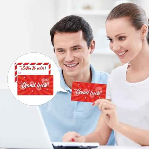 1200 Pcs Red Enter to Win Raffle Tickets Cards 3.5 x 2 Inch Entry Form Ticket Cards for Contest, Auction, Raffles, Ballot Box with Space for Name, Email Address Phone Number Fields (1200)