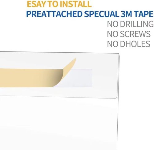 Skiennix Acrylic Sign Holder - 5x7 Horizontal Wall Mount Frame with Adhesive Tape | No Drilling, 6 Pack