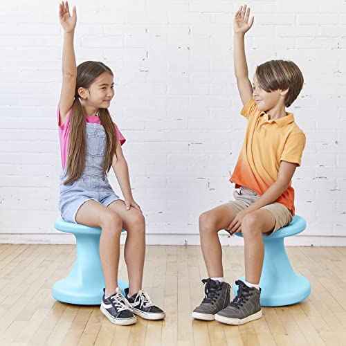 ECR4Kids Twist Wobble Stool, 14in Seat Height, Active Seating, Cyan