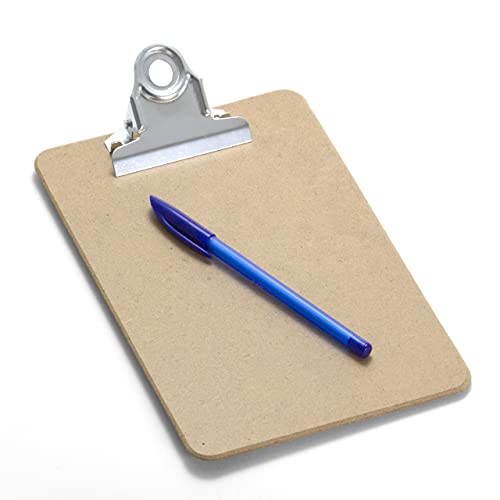 Officemate Memo-Size Clipboard 6 x 9 in with 3 in Clip, 1 Pack, Recycled Wood