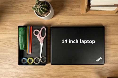 Amazon Basics Rectangular Plastic Desk Organizer 9.4 x 6.7 x 2 Inch Black
