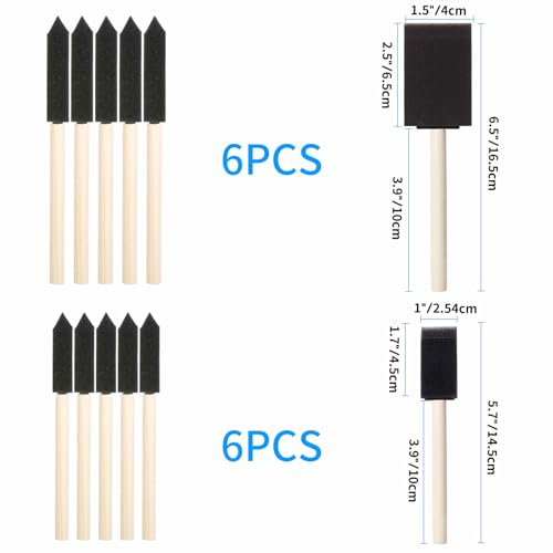 MOIKKA-GC 12PCS Foam Paint Brush Set 1