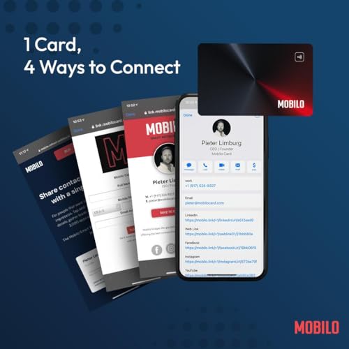 Digital Business Card - Tap, Share, Connect - No App Required - Android & Smart Phone - Black Metal Card