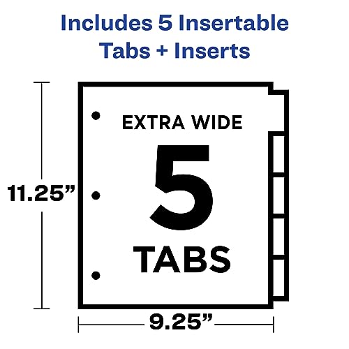 Avery Plastic Dividers Insertable Big Tab 5-Tab Multicolor for Binders - Variation of THIS listing