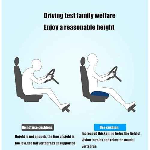 Adult Booster Seat Cushion, Car Seat Cushions for Short People/thick Office Chair Booster Seat Increase Field ?of View, for Trucks, Car, Office Chair, Home, Wheelchair,angle Lift Seat Cushion (grey)