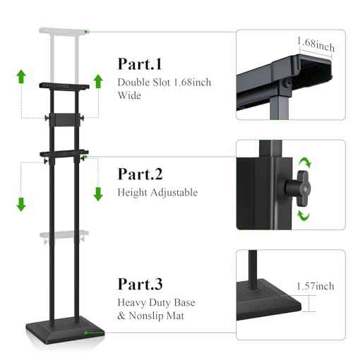 Heavy Duty Poster Stand for Display, Sign Board Holder Banner Floor Stand 0.8in Thick Strong Base Black Pedestal Adjustable Height Up to 75in for Wedding, Restaurant, Business 1Pack