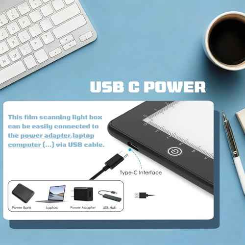 Slide Viewer Light Box for Slide Negative Film Scanning, 3 Brightness Backlight, APP Editing, Ultra Thin Soft Light Box Scanner LED Slide Scanner with USB Powered