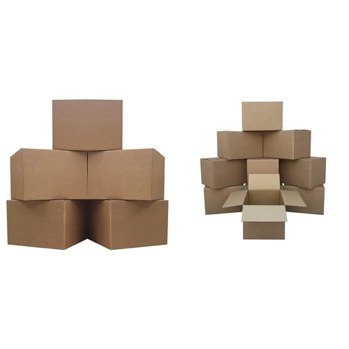 uBoxes Extra Large 23x23x16" Standard Corrugated Moving Box", brown corrugated & uBoxes Moving Boxes Medium 18x14x12-Inches Professional Moving Box