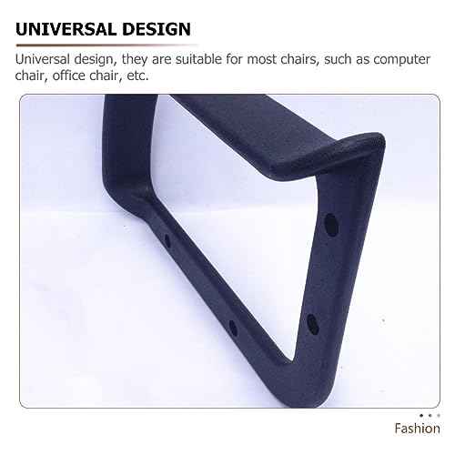 Chair Armrest Accessories Replacement Set 2Pcs Black Plastic Slanting Angle Office Chair Arm Rest Circles for Comfortable Support and Easy Installation
