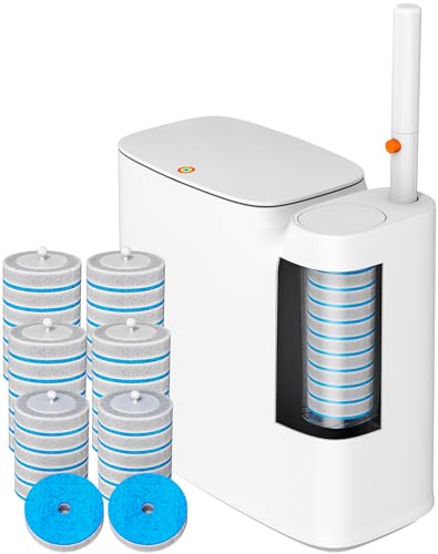 Ctime 3-in-1 Bathroom Trash Can with Toilet Brush & 36 Refills – Compact Space-Saving Set