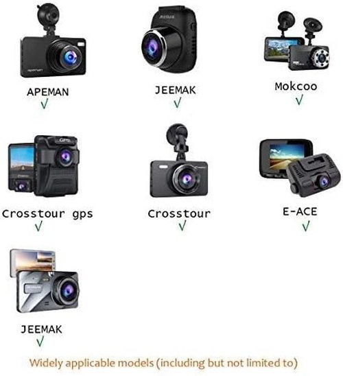 Crosstour Dash Cam Suction Cup Mount - 16 Adjustable Points & Double-Sided Adhesive Tapes