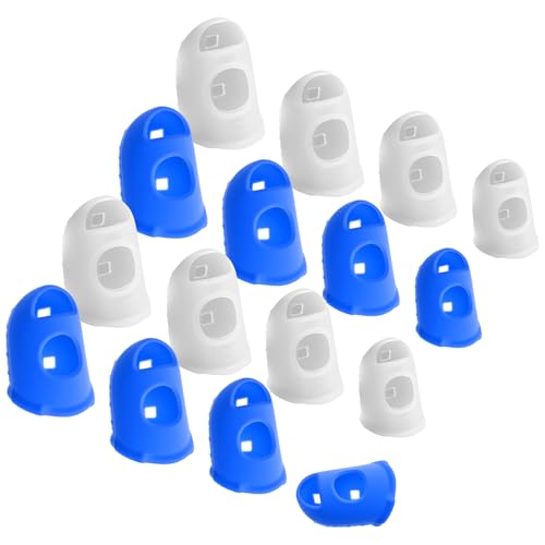 Silicone Finger Protectors for Sewing & Embroidery - 16 Pcs, Multiple Sizes