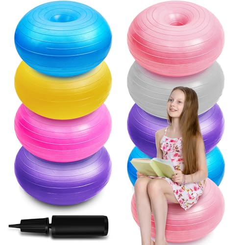 Lewtemi 8-Pack Flexible Donut Chairs for Kids, 20in Inflatable Seating for Classroom